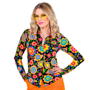 Op deze afbeelding zie je een Kostuums, van het merk Widmann. So Into The 60s Shirt Flower Love Vrouw