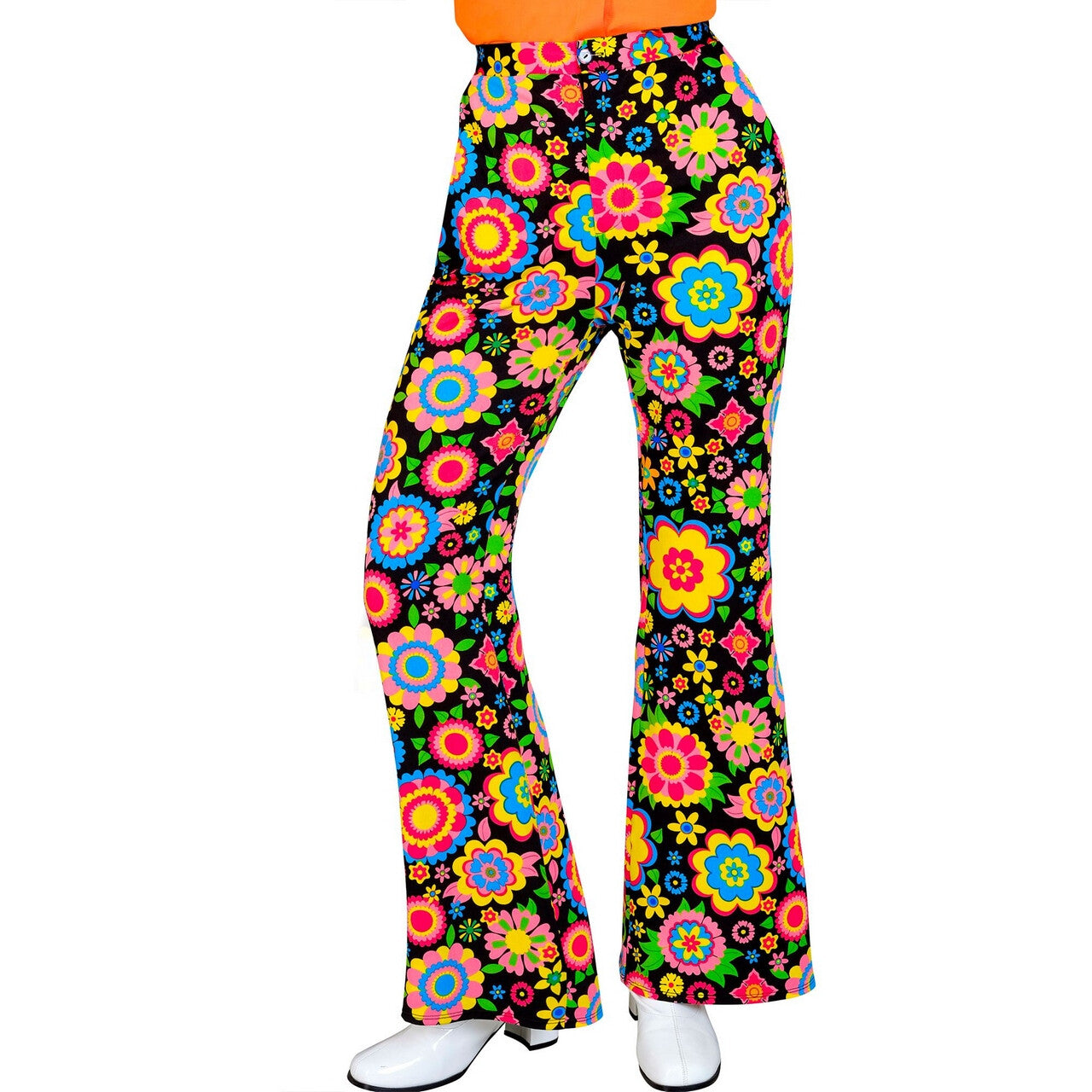 Op deze afbeelding zie je een Kostuums, van het merk Widmann. Flower Love Broek So Into The 60s Vrouw