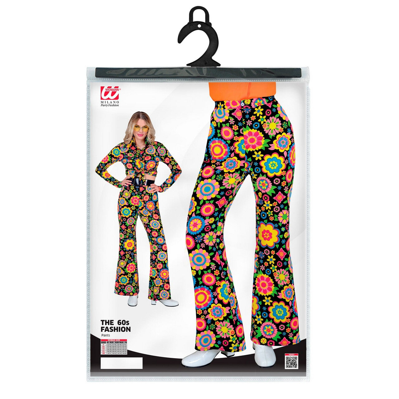 Op deze afbeelding zie je een Kostuums, van het merk Widmann. Flower Love Broek So Into The 60s Vrouw