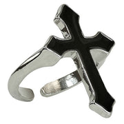 Op deze afbeelding zie je een Accessoires, van het merk Widmann. Ring Gotisch Zwart Kruis
