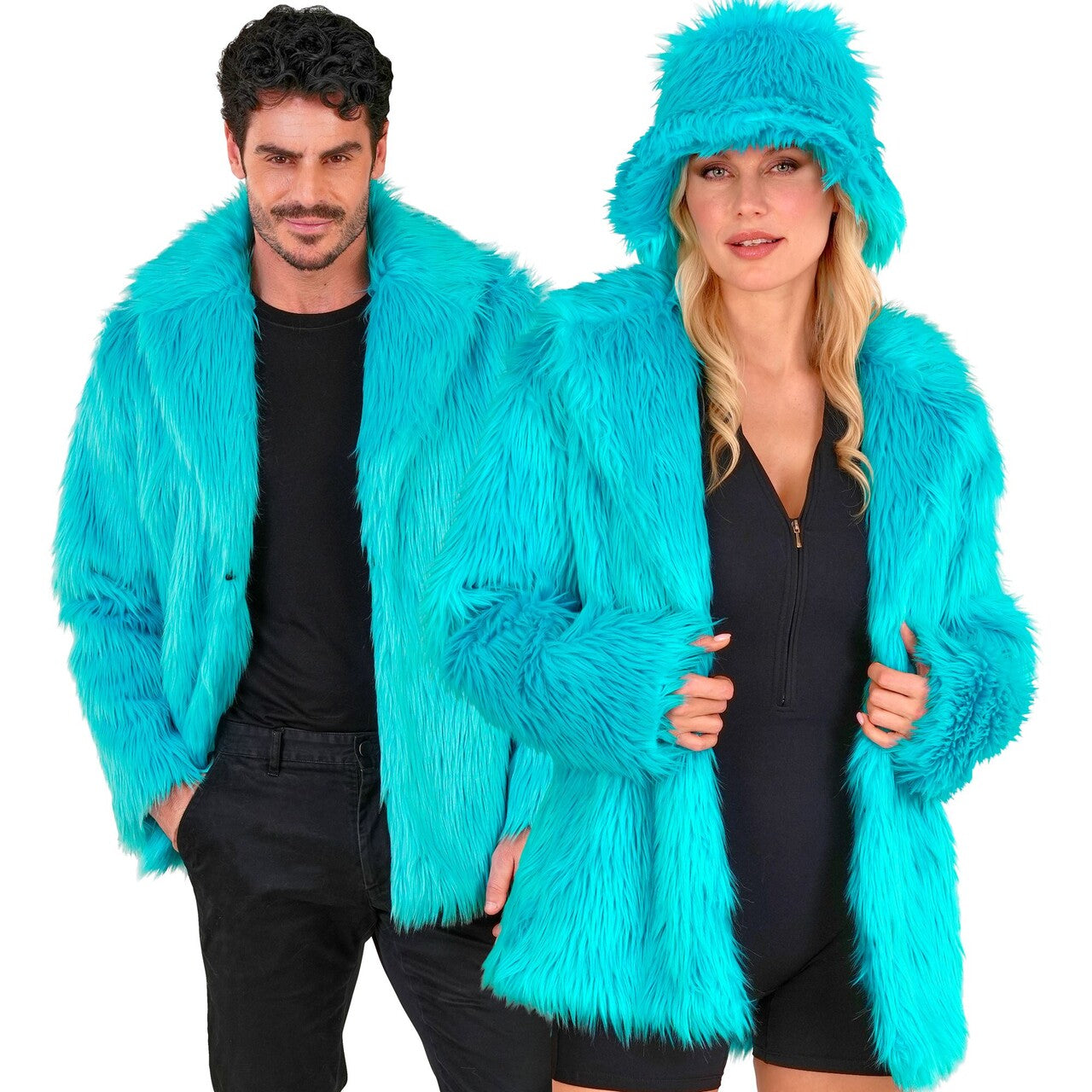 Op deze afbeelding zie je een Kostuums, van het merk Widmann. Lichtblauwe Bontjas Cool As Ice