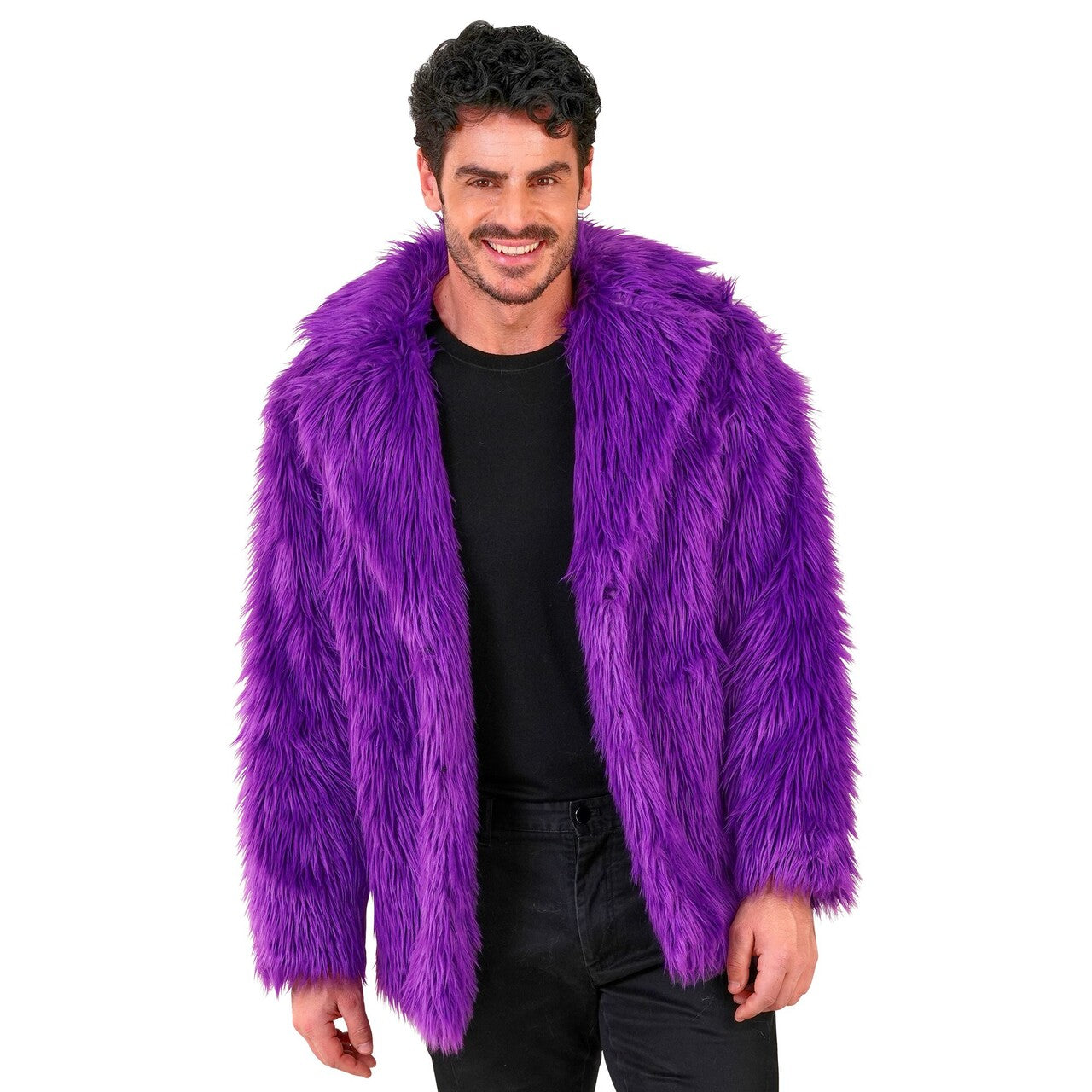 Op deze afbeelding zie je een Kostuums, van het merk Widmann. Bontjas Just Pimpin Paars