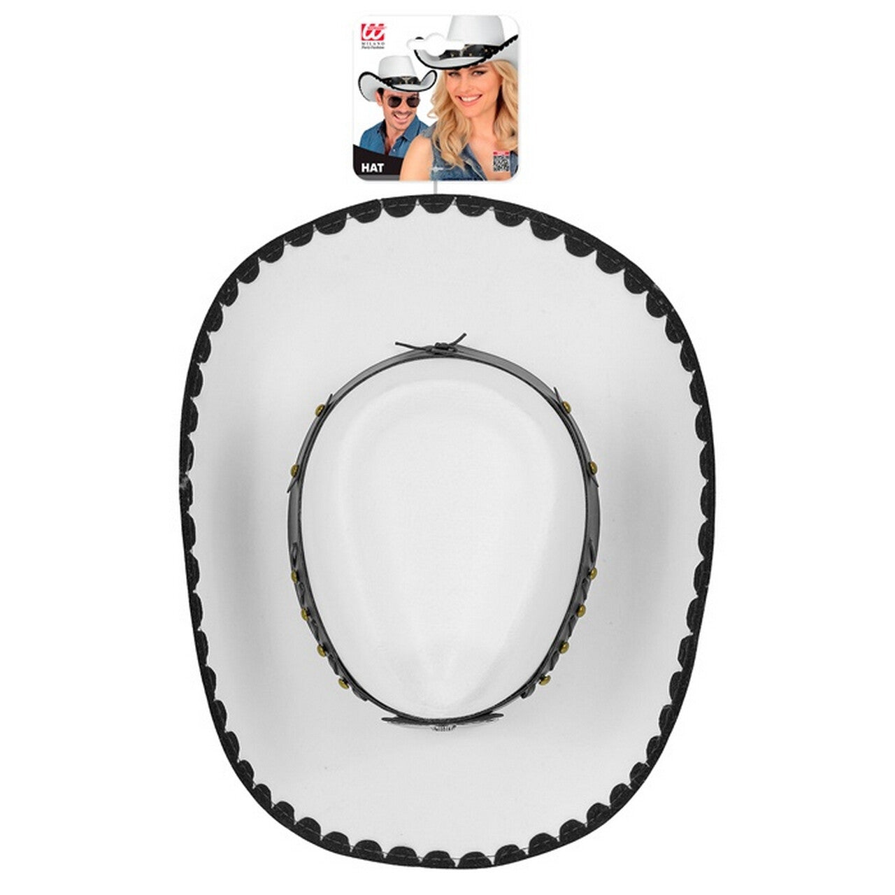 Op deze afbeelding zie je een Accessoires, van het merk Widmann. Witte Cowboy Hoed Met Stier