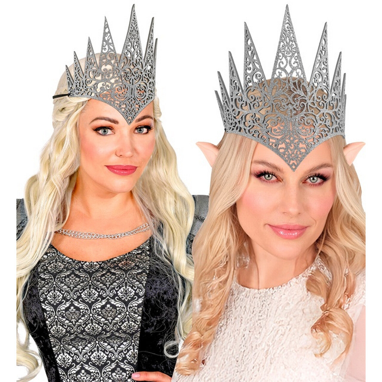 Op deze afbeelding zie je een Accessoires, van het merk Widmann. Evil Queen King Kroon Zilver