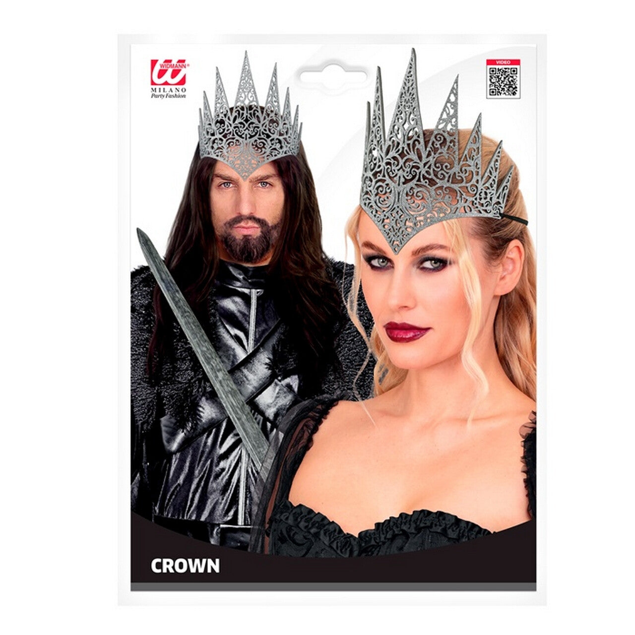 Op deze afbeelding zie je een Accessoires, van het merk Widmann. Evil Queen King Kroon Zilver