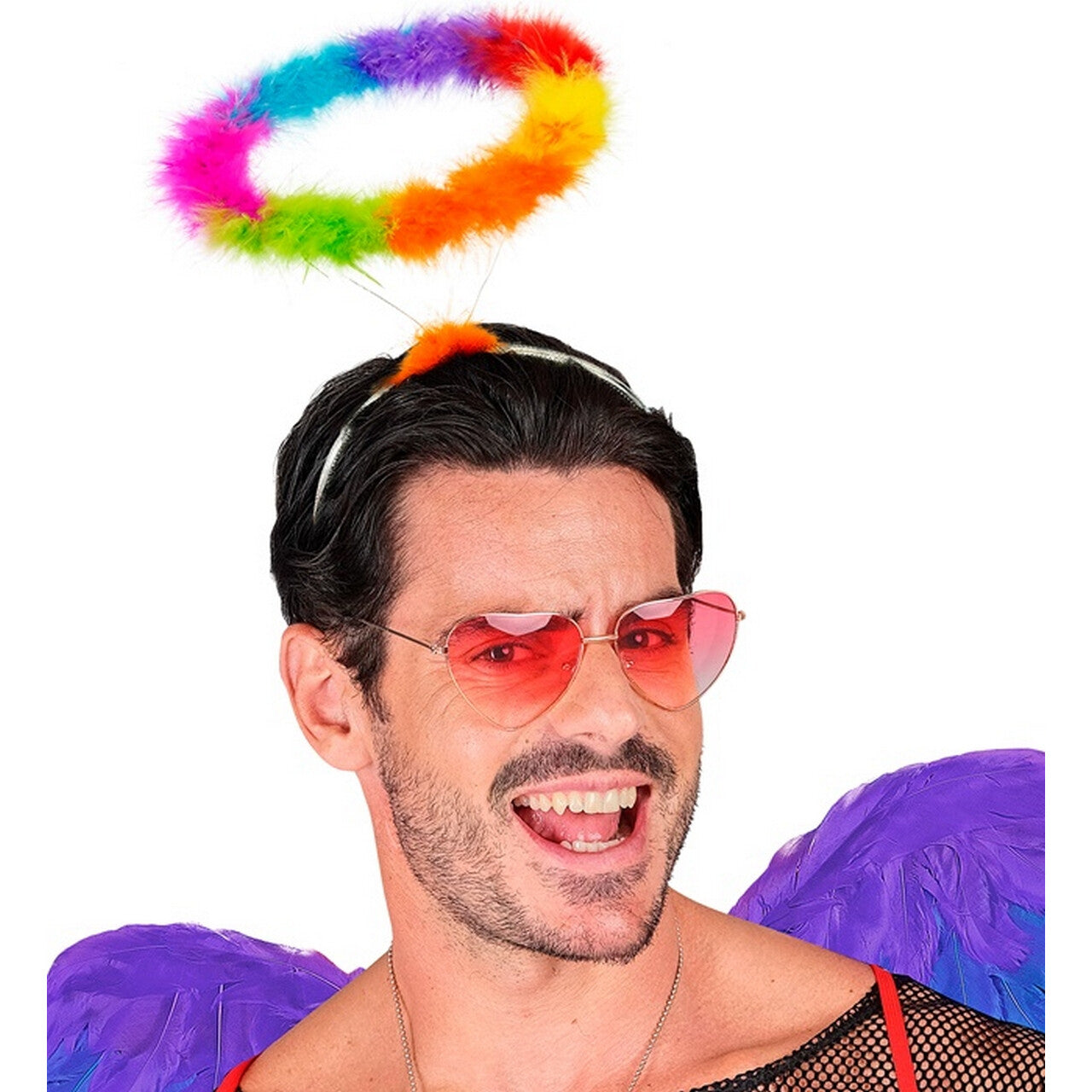 Op deze afbeelding zie je een Accessoires, van het merk Widmann. Pluchen Regenboog Halo