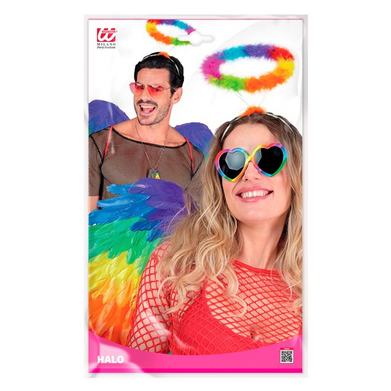 Op deze afbeelding zie je een Accessoires, van het merk Widmann. Pluchen Regenboog Halo