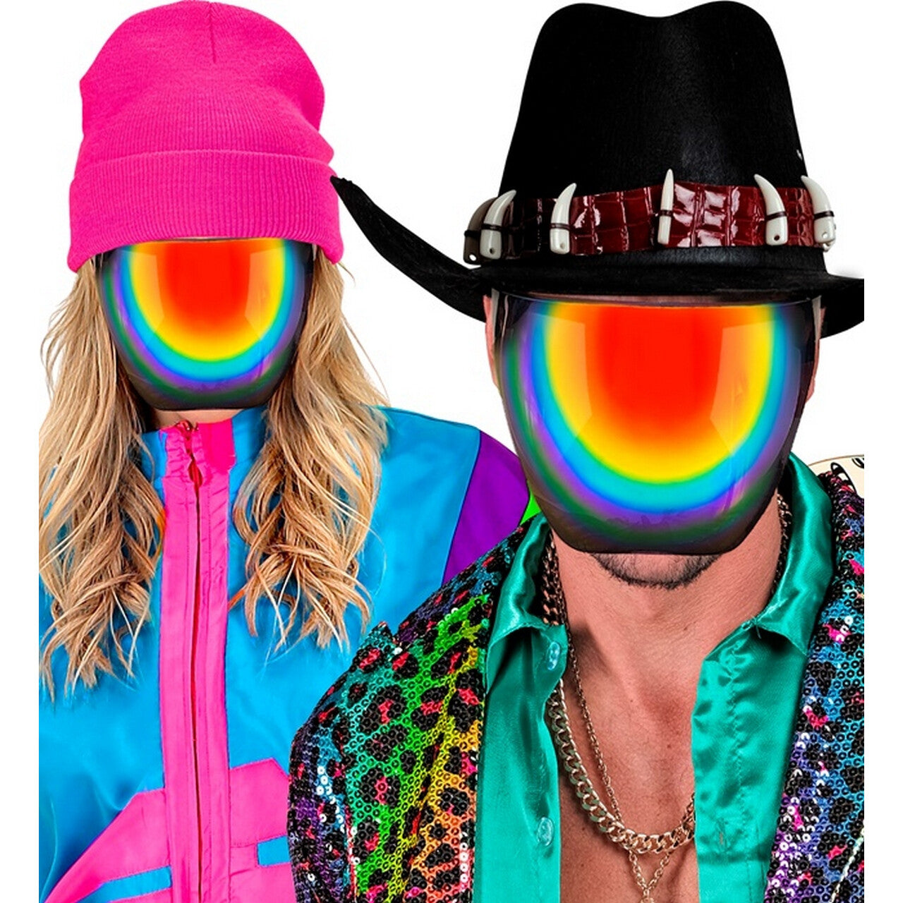 Op deze afbeelding zie je een Accessoires, van het merk Widmann. Face Bril Rainbow