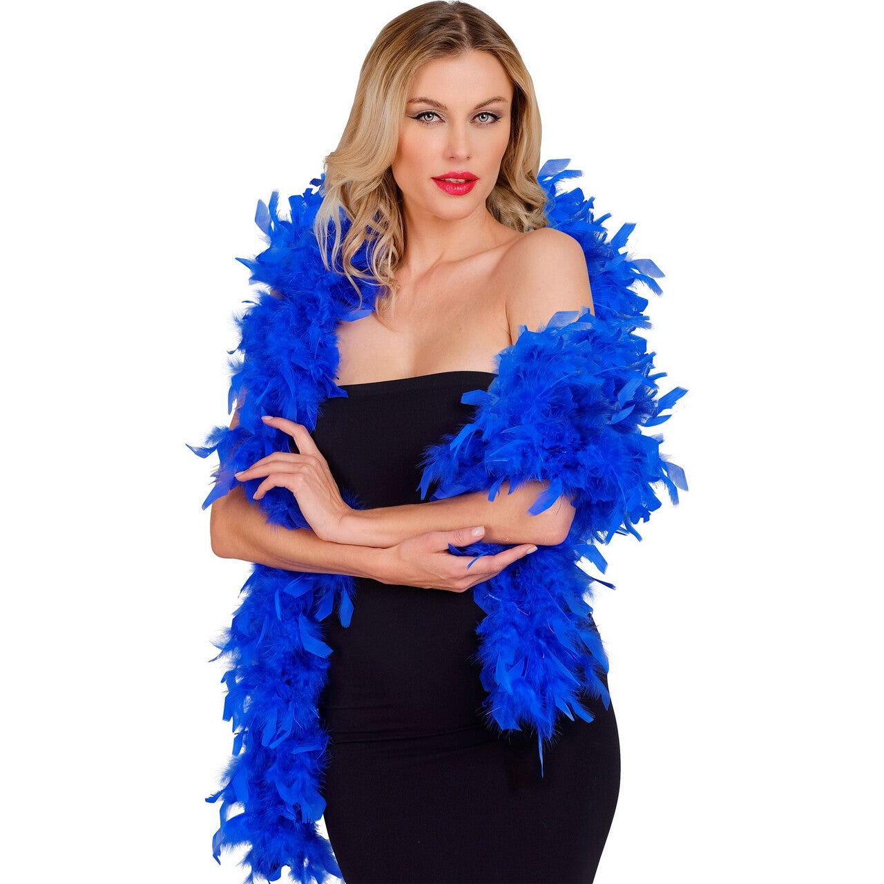 Op deze afbeelding zie je een Accessoires, van het merk Widmann. Boa Blauw 180 Centimeter 80 Gram