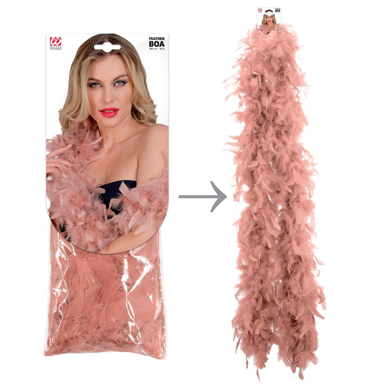 Op deze afbeelding zie je een Accessoires, van het merk Widmann. Boa Oud Roze 180 Centimeter 80 Gram