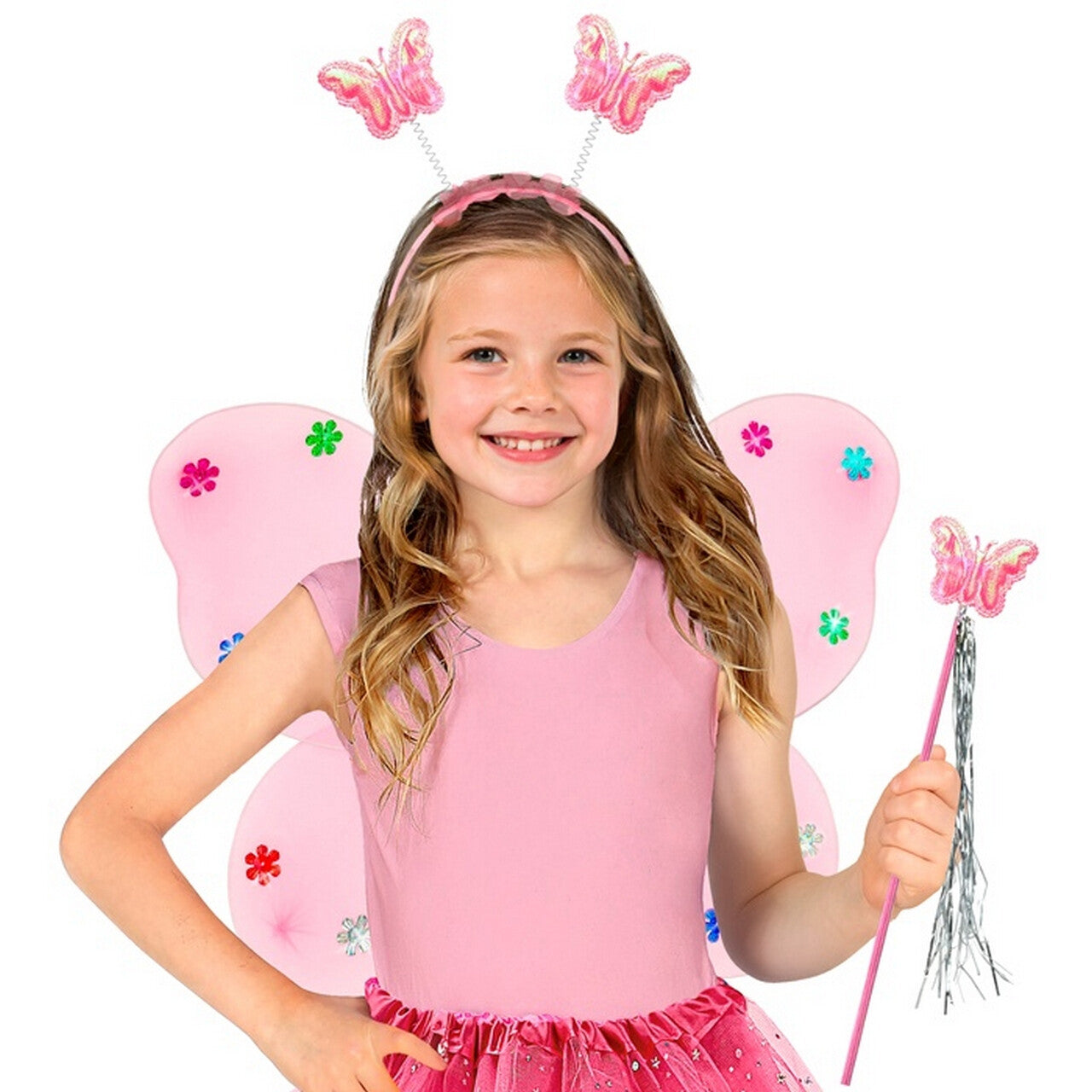 Op deze afbeelding zie je een Accessoires, van het merk Widmann. Roze Vlinder Sterrenfee Set