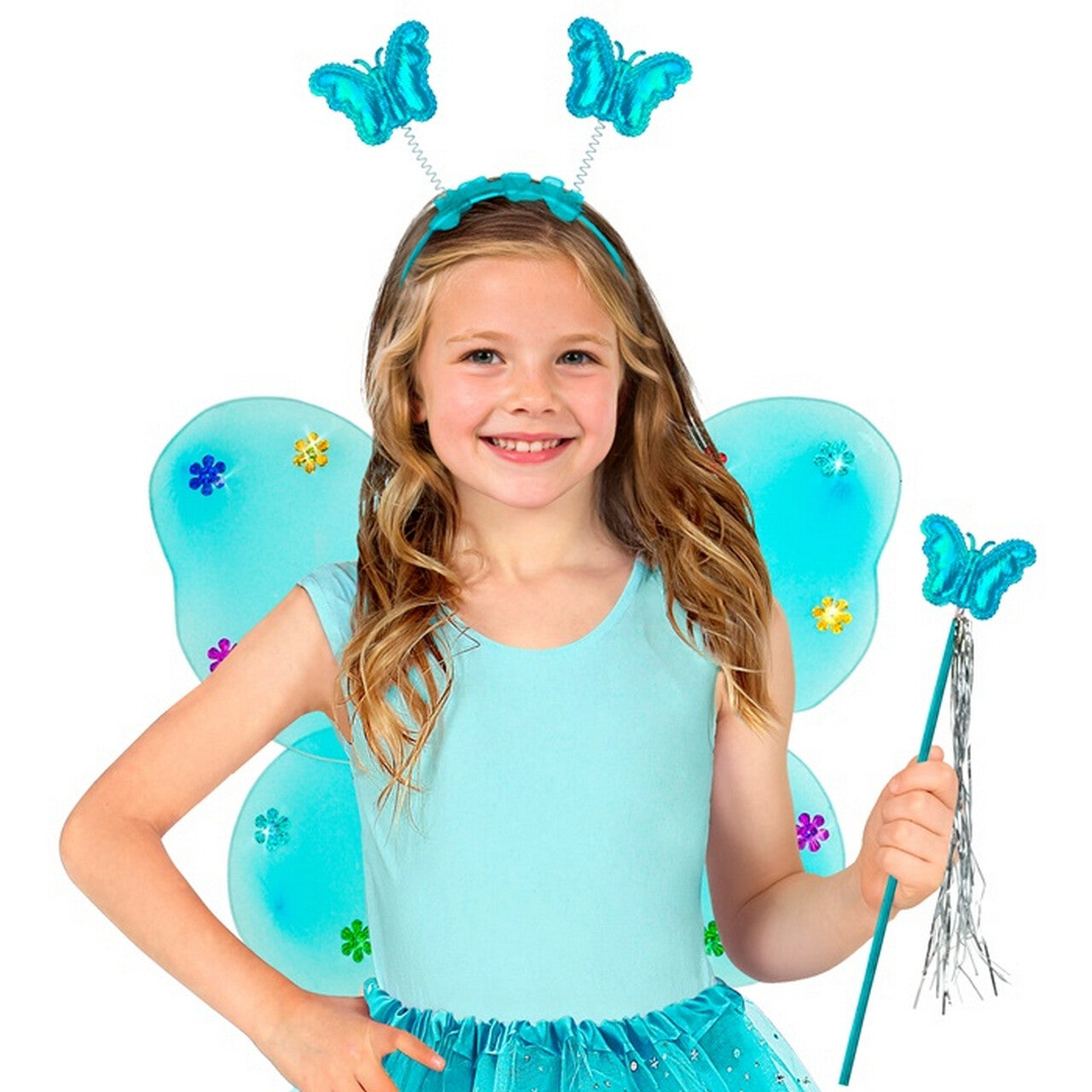 Op deze afbeelding zie je een Accessoires, van het merk Widmann. Blauwe Vlinder Sterrenfee Set