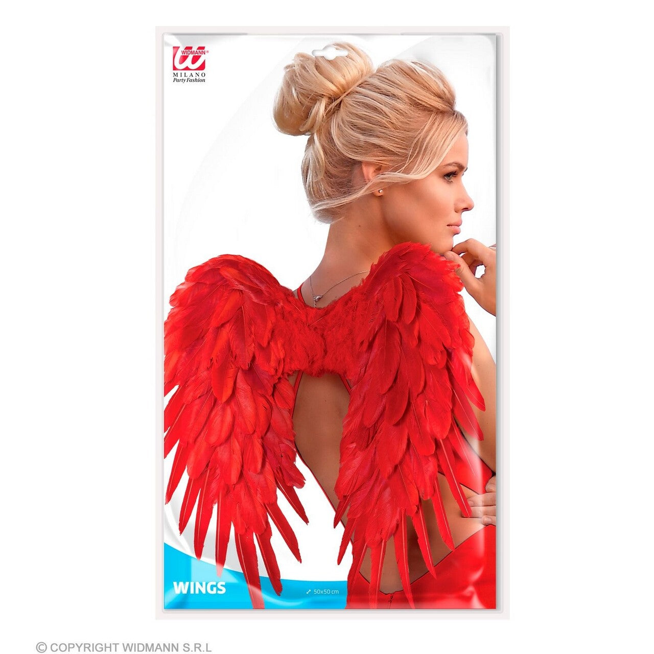 Op deze afbeelding zie je een Accessoires, van het merk Widmann. Veren Vleugels Rood Victoria
