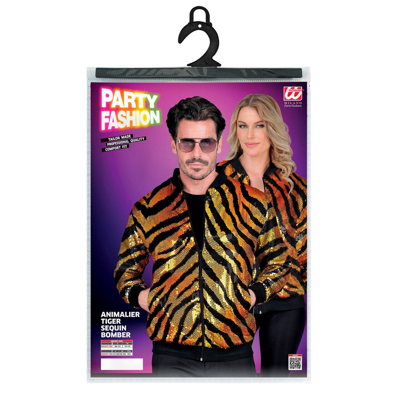Op deze afbeelding zie je een Kostuums, van het merk Widmann. Bombshell Pailletten Jas Tiger Shine