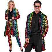 Op deze afbeelding zie je een Kostuums, van het merk Widmann. Pailletten Jas Rainbow Party Tiger