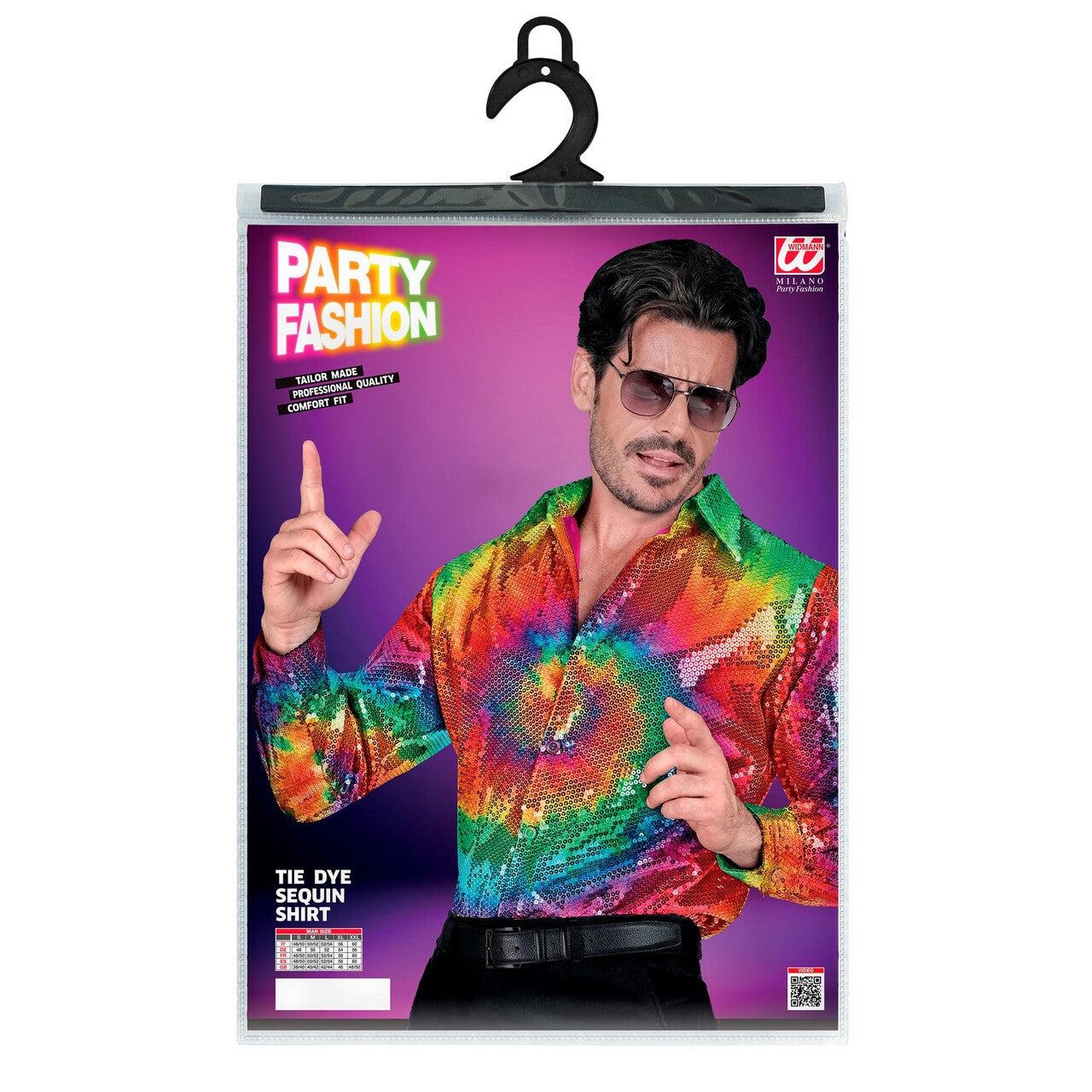 Op deze afbeelding zie je een Kostuums, van het merk Widmann. Pailletten Overhemd Disco Circles Man