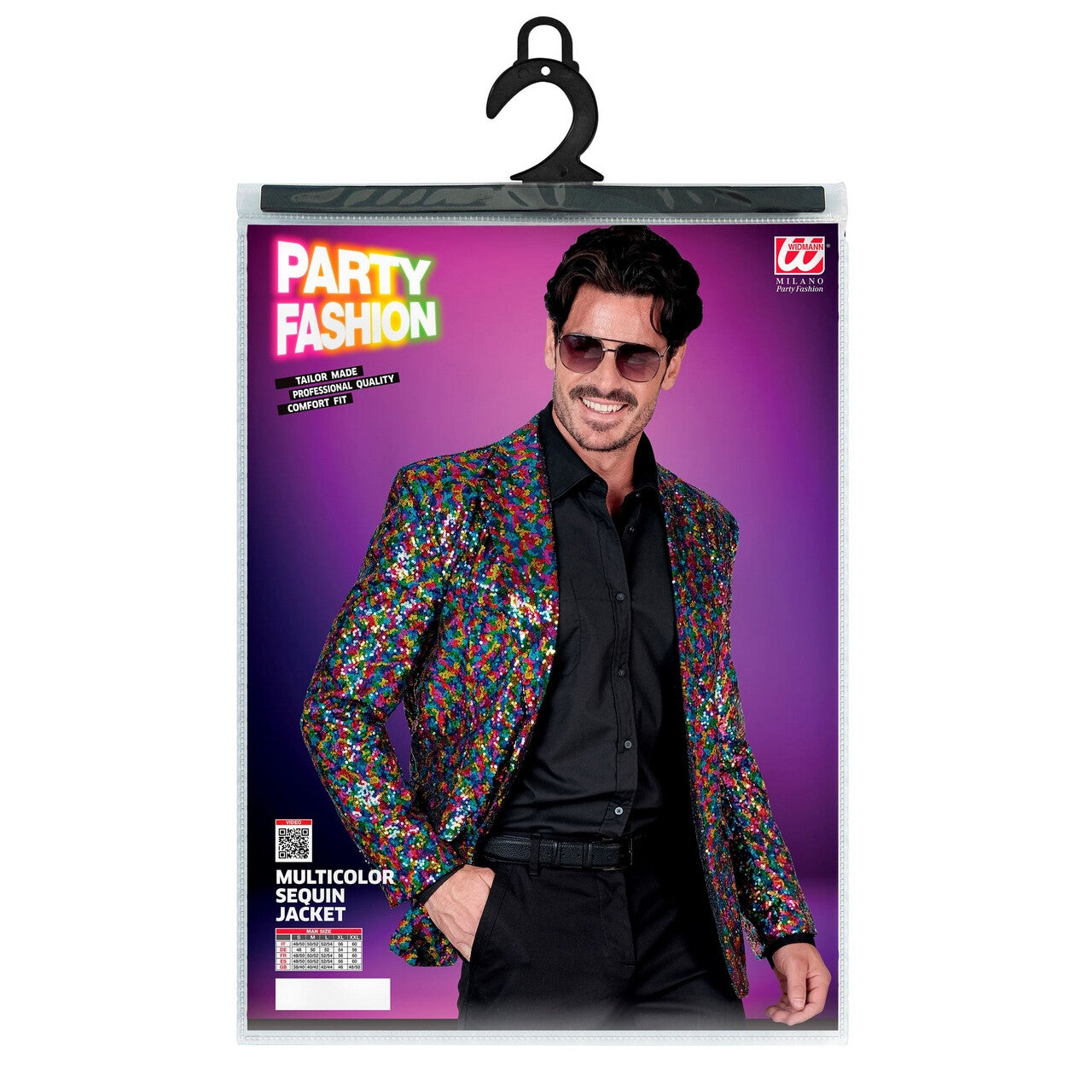Op deze afbeelding zie je een Kostuums, van het merk Widmann. Pailletten Jas Ricky Confetti Man