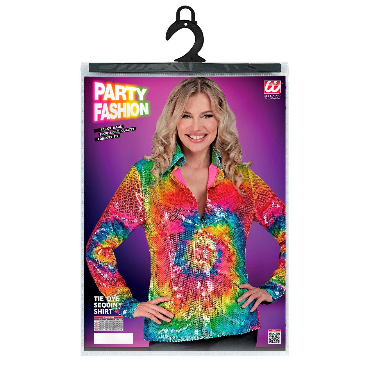 Op deze afbeelding zie je een Kostuums, van het merk Widmann. Pailletten Blouse Circle Of Colour Hippie Vrouw