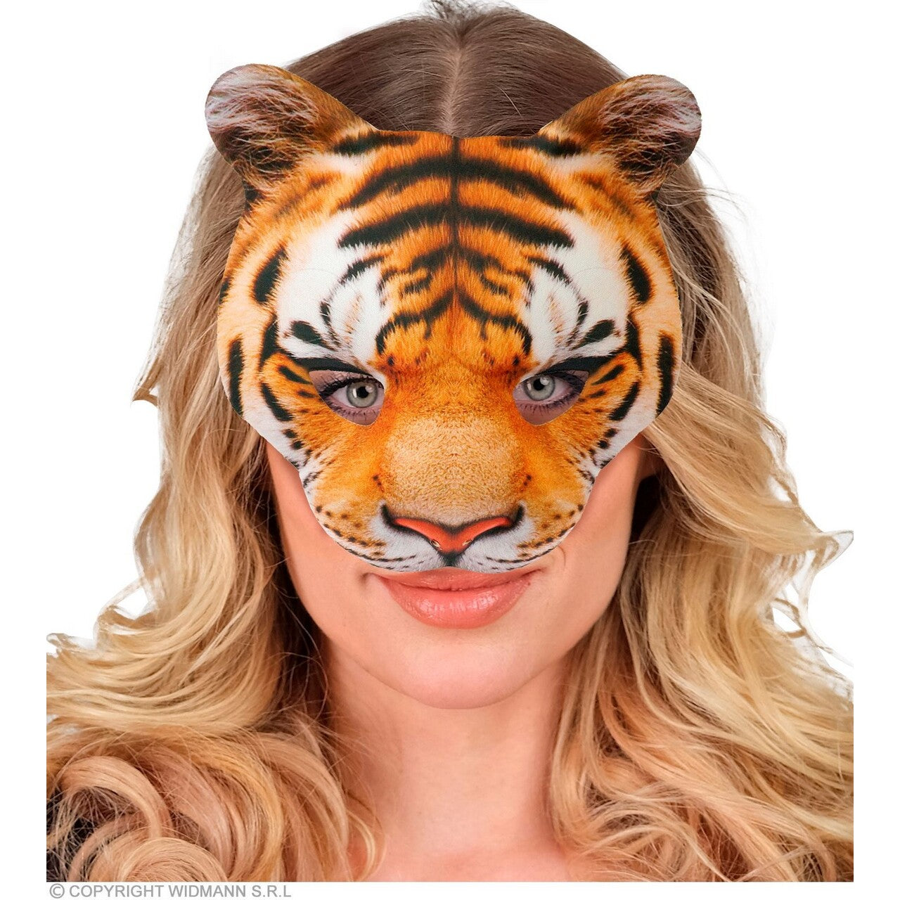 Op deze afbeelding zie je een Accessoires, van het merk Widmann. Super Echt Kinloos Masker Tijger