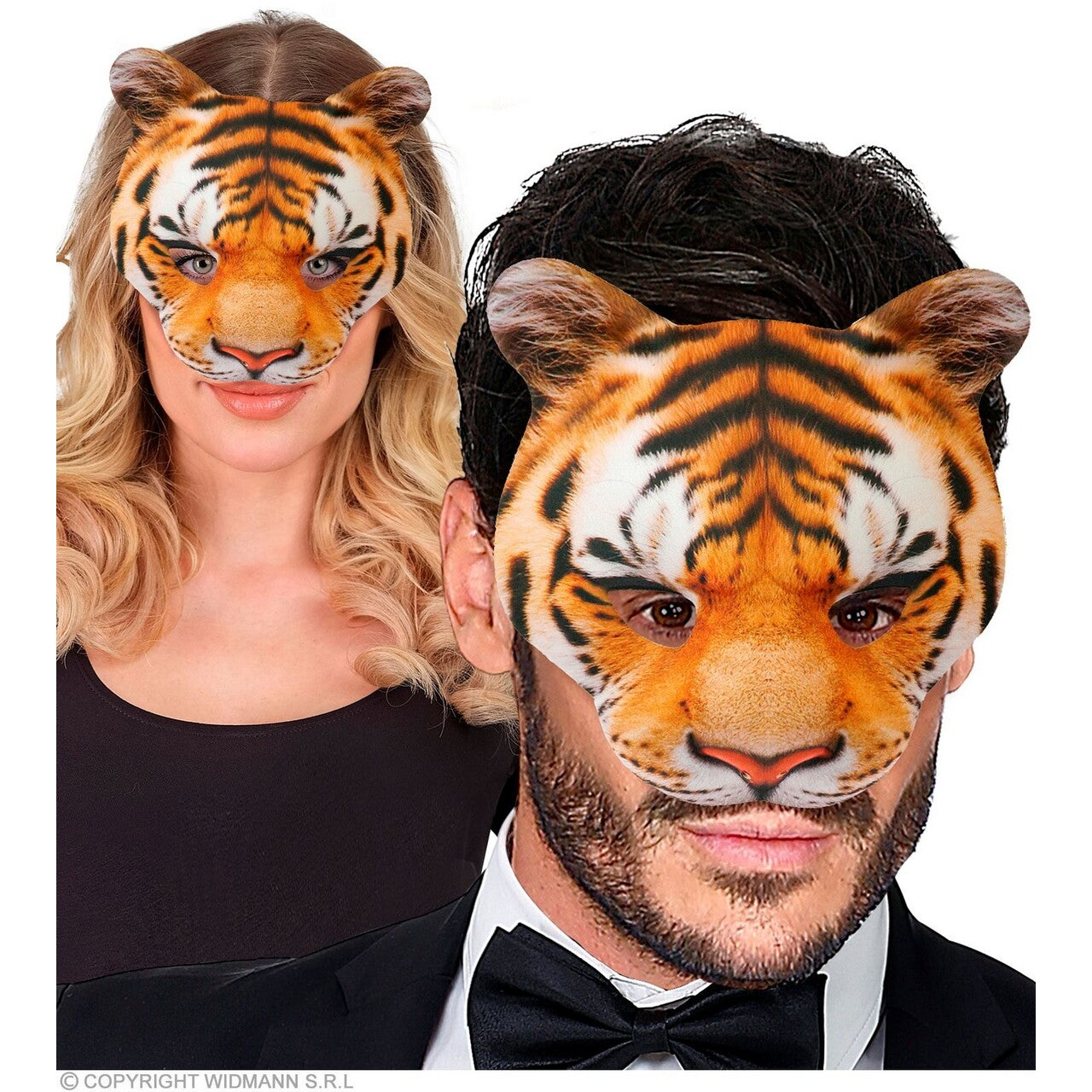 Op deze afbeelding zie je een Accessoires, van het merk Widmann. Super Echt Kinloos Masker Tijger