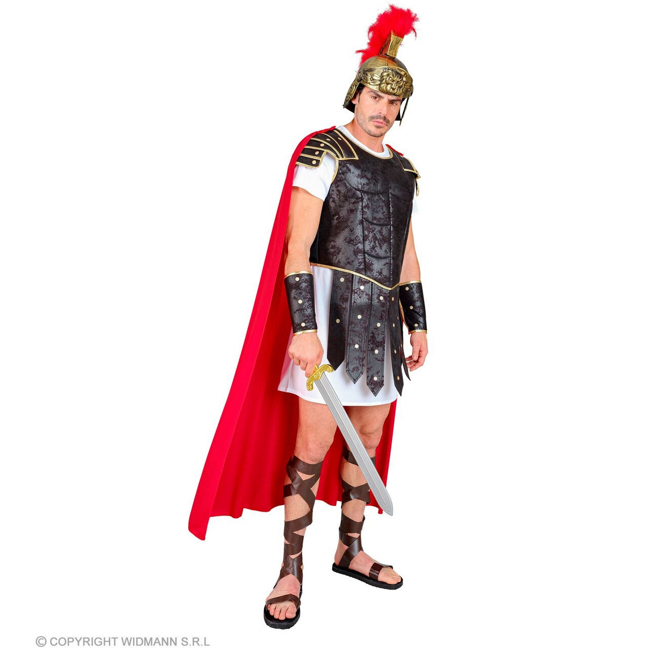 Op deze afbeelding zie je een Kostuums, van het merk Widmann. Romeinse Gladiator Richard Neverlose Man Kostuum