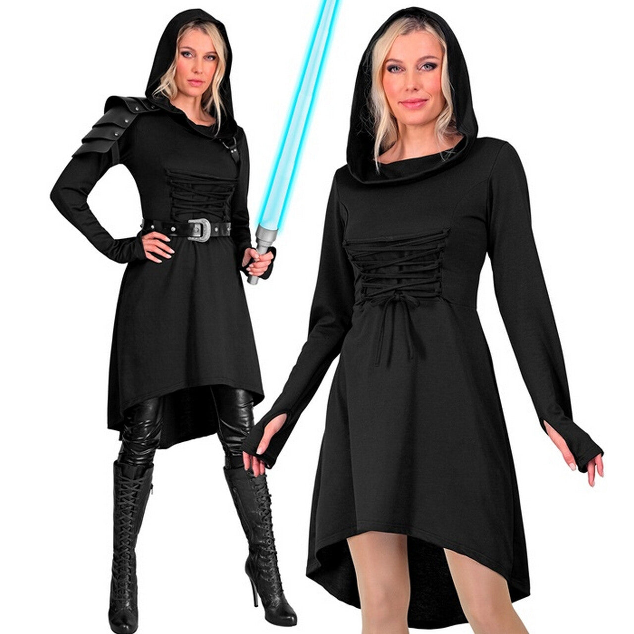 Op deze afbeelding zie je een Kostuums, van het merk Widmann. Dark Fighter Vrouw Kostuum
