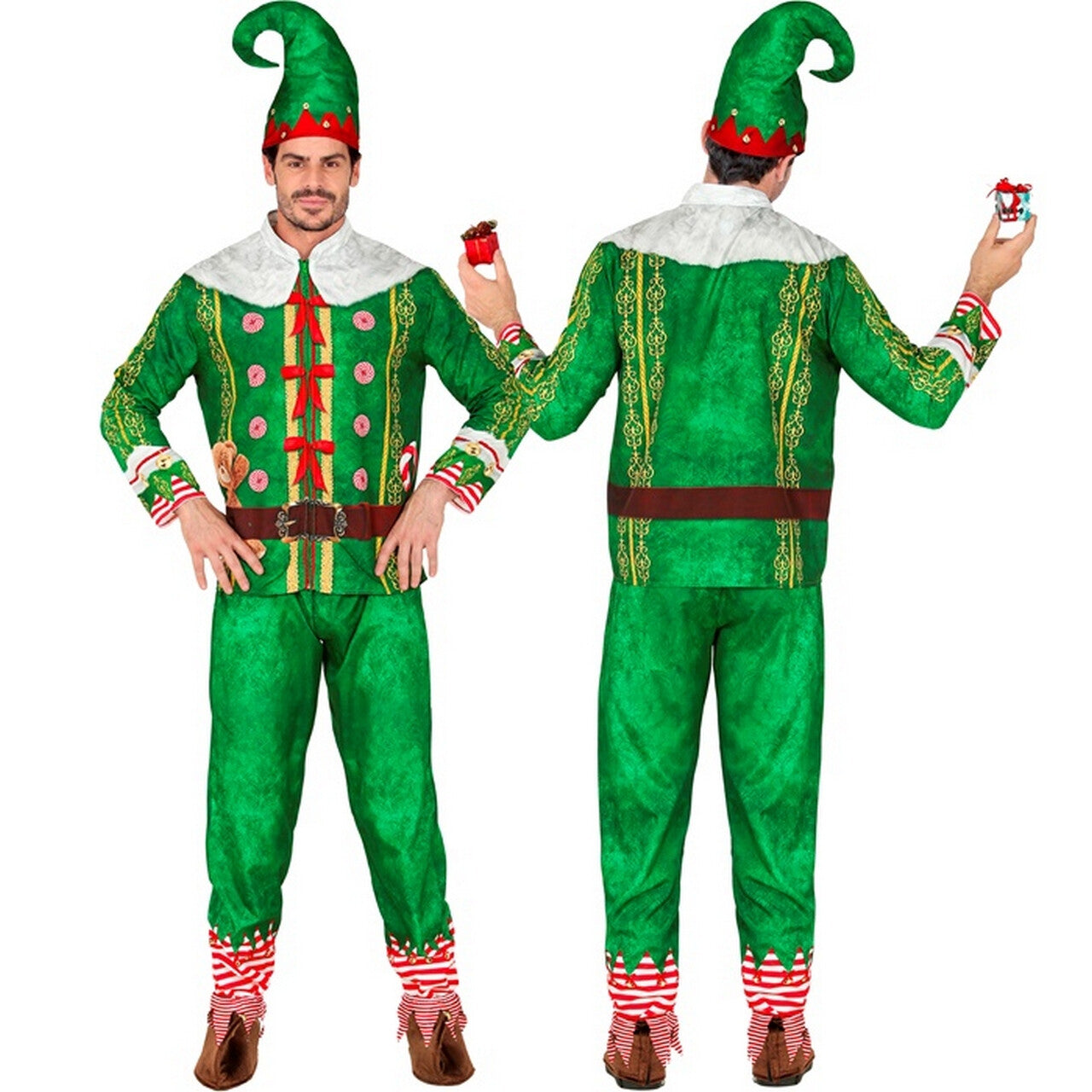 Op deze afbeelding zie je een Kostuums, van het merk Widmann. Elfie Mcjingle Kostuum