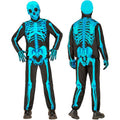 Neon Blauwe Skelet Kind Kostuum