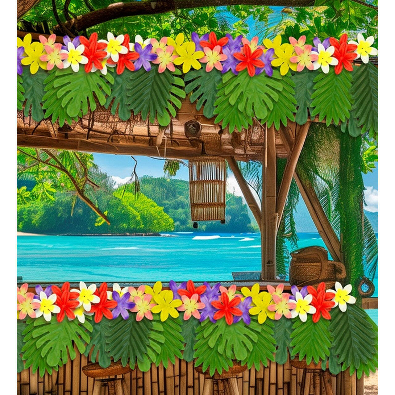Op deze afbeelding zie je een Decoratie, van het merk Widmann. Hawaii Party Decoratie Bloemen