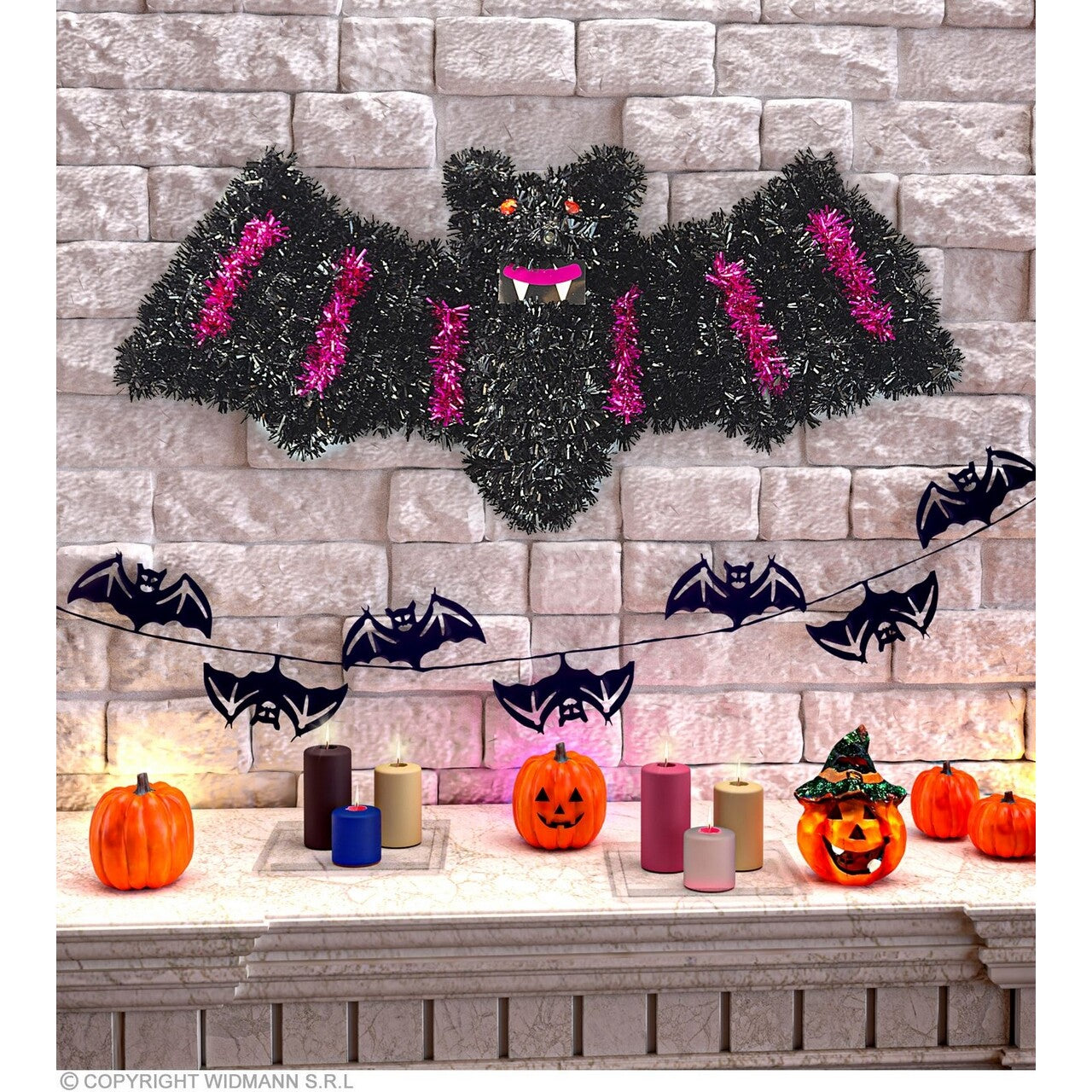 Op deze afbeelding zie je een Decoratie, van het merk Widmann. Versiering Halloween Vleermuis