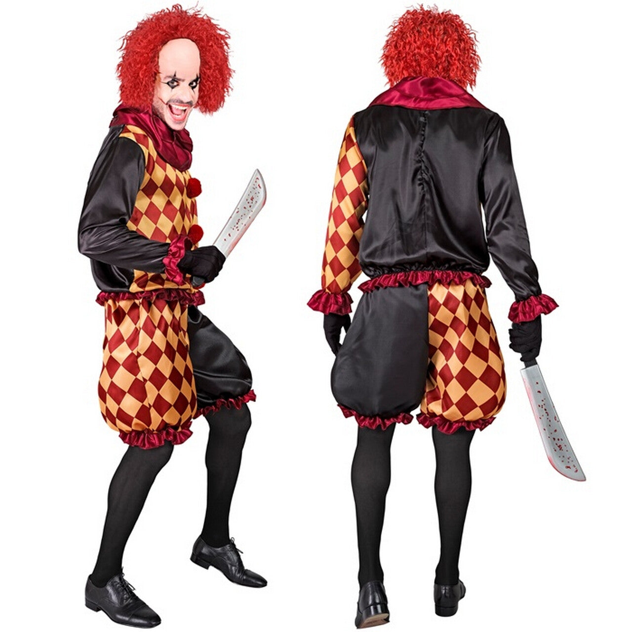 Op deze afbeelding zie je een Kostuums, van het merk Widmann. Henry Horror Clown Kostuum
