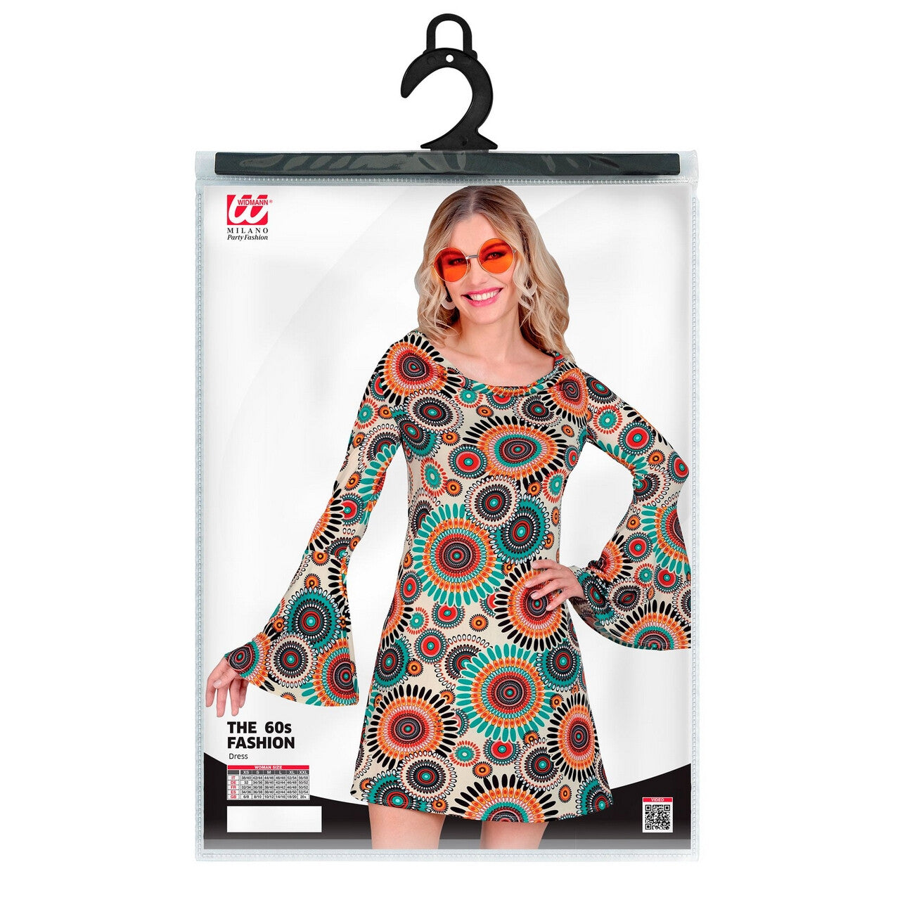 Op deze afbeelding zie je een Kostuums, van het merk Widmann. Super 60s True Vintage Jurk Vrouw