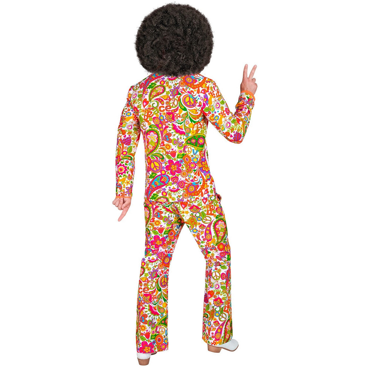 Op deze afbeelding zie je een Kostuums, van het merk Widmann. Super 60s Peace And Flower 2delig Man Kostuum