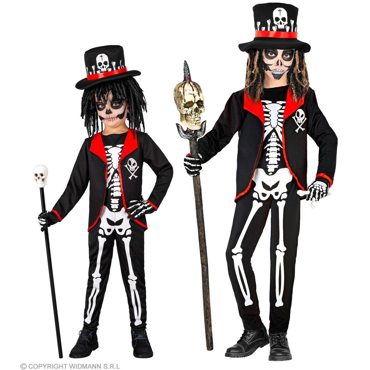 Op deze afbeelding zie je een Kostuums, van het merk Widmann. Kleine Voodoo Priester Bondye Jongen Kostuum