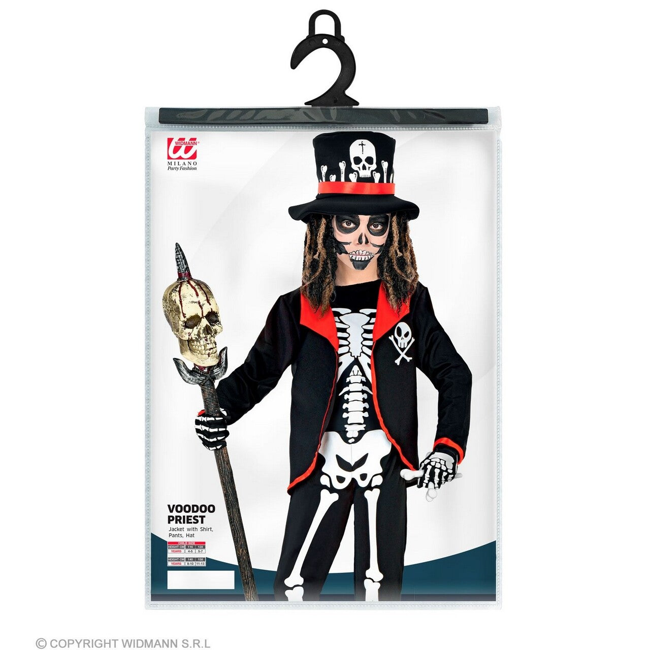 Op deze afbeelding zie je een Kostuums, van het merk Widmann. Kleine Voodoo Priester Bondye Jongen Kostuum