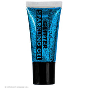 Op deze afbeelding zie je een Accessoires, van het merk Widmann. Sparkling Make-Up Gel Glitters Blauw, 25 Milliliter
