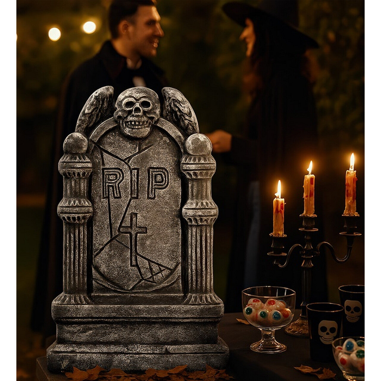 Op deze afbeelding zie je een Decoratie, van het merk Widmann. Decoratie Oude Rip Grafsteen Darkangel