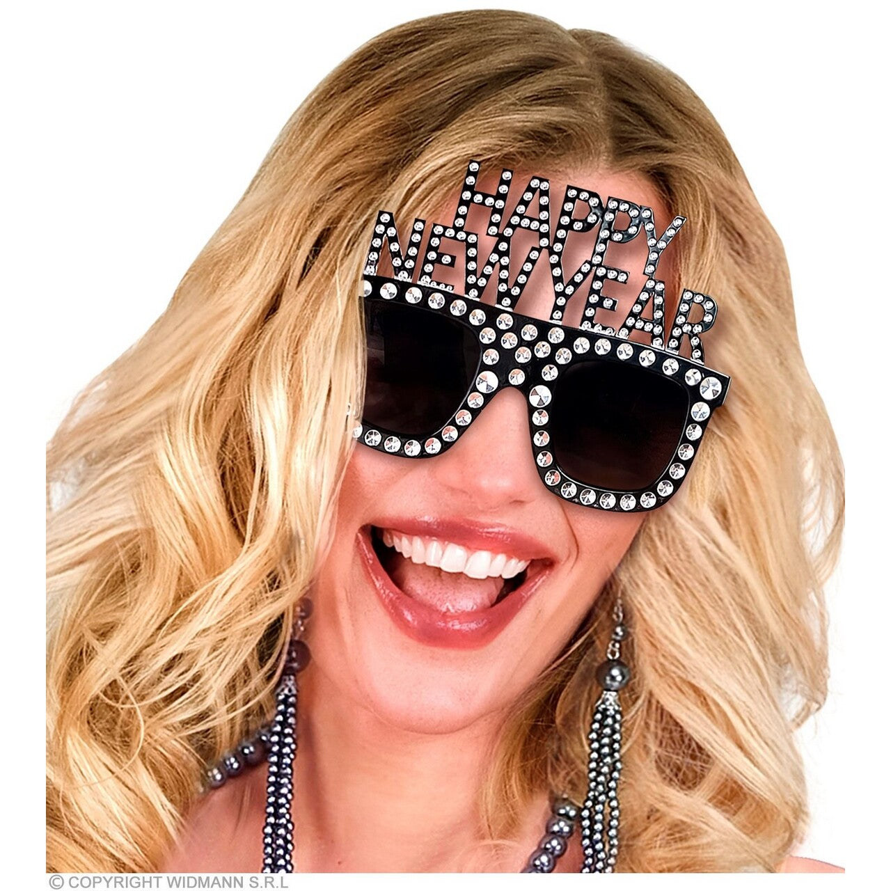 Op deze afbeelding zie je een Accessoires, van het merk Widmann. Bril Happy New Year Zilver