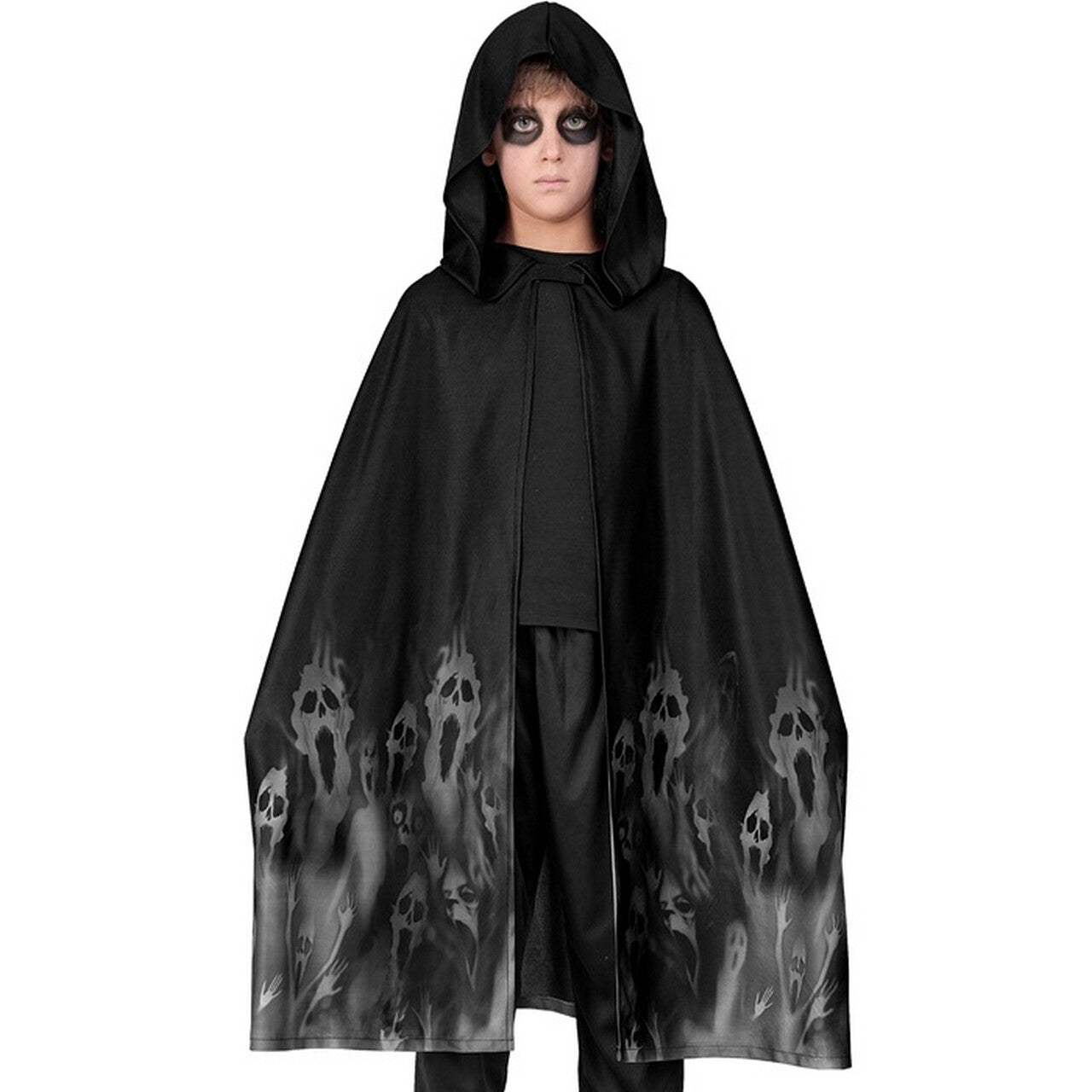 Op deze afbeelding zie je een Kostuums, van het merk Widmann. Zwarte Cape Screaming Gouls 90 Centimeter Kind Kostuum