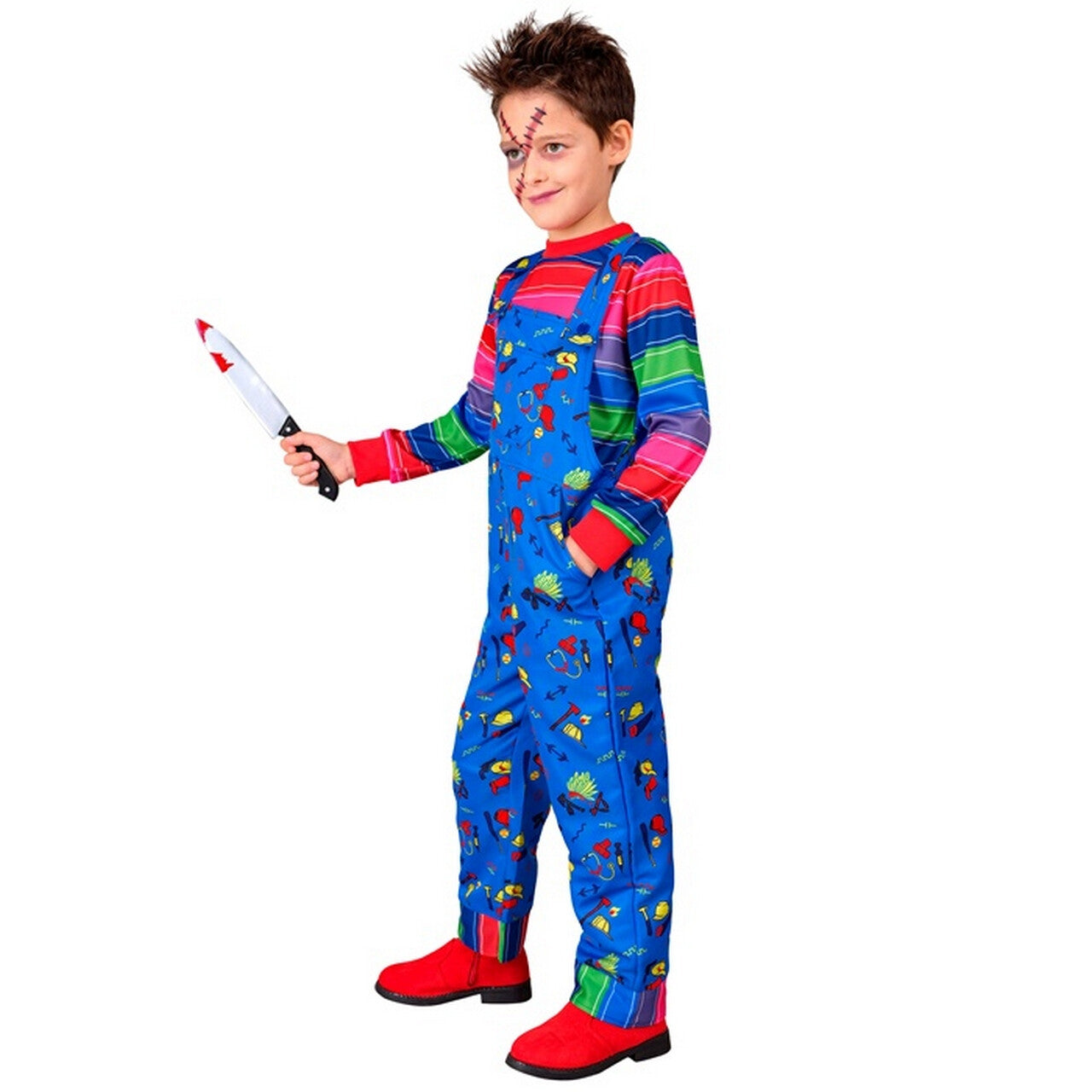 Op deze afbeelding zie je een Kostuums, van het merk Widmann. Wanna Play Chucky Jongen Kostuum