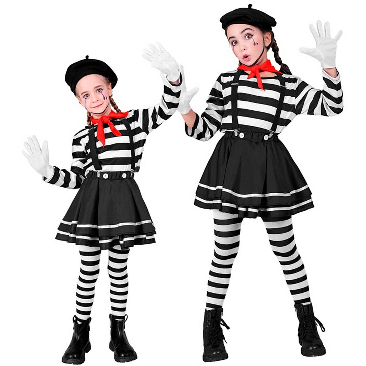 Op deze afbeelding zie je een Kostuums, van het merk Widmann. Mimi Pantomime Meisje Kostuum