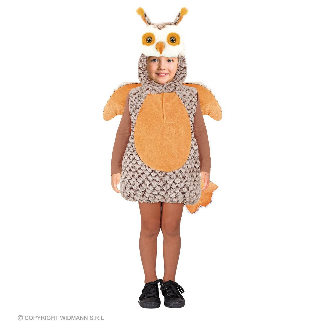 Op deze afbeelding zie je een Kostuums, van het merk Widmann. Unieke Tuniek Knappe Wijze Uil Kind Kostuum