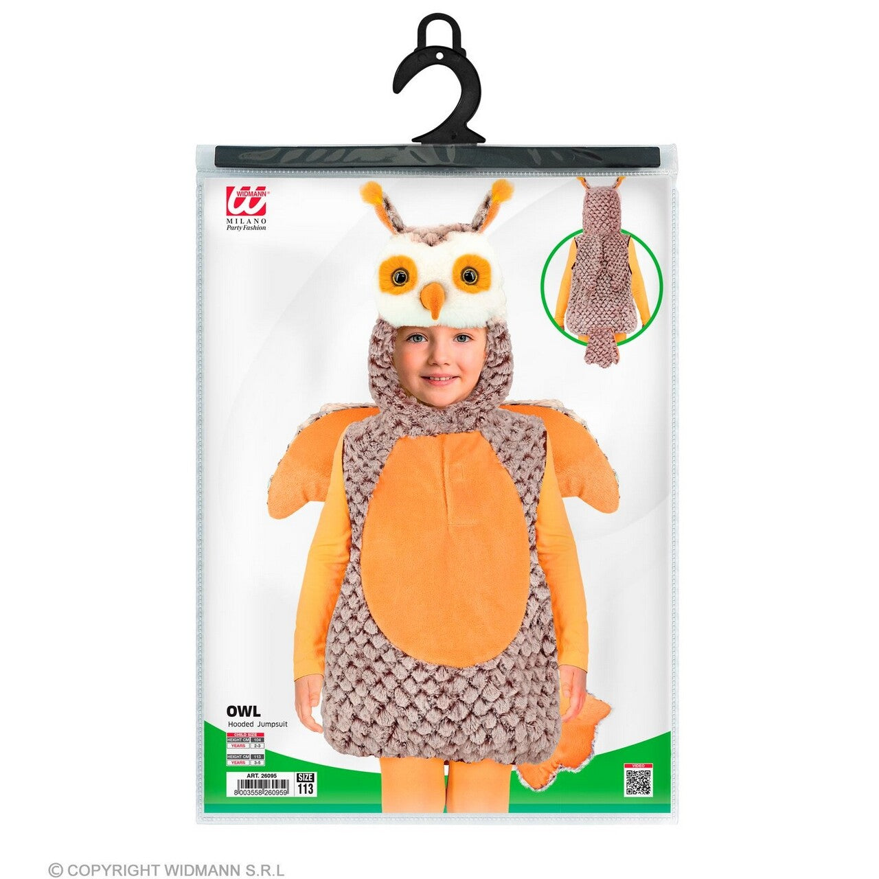 Op deze afbeelding zie je een Kostuums, van het merk Widmann. Unieke Tuniek Knappe Wijze Uil Kind Kostuum