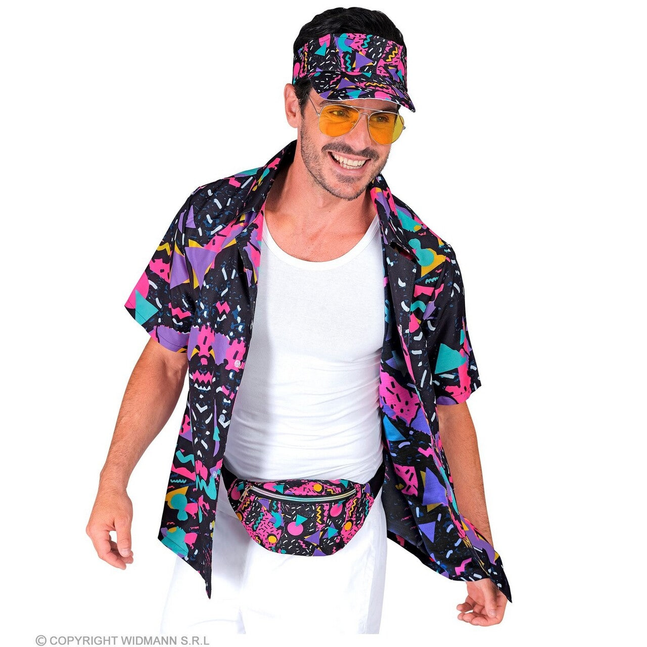 Op deze afbeelding zie je een Kostuums, van het merk Widmann. 80s Shirt Dancefloor Hero