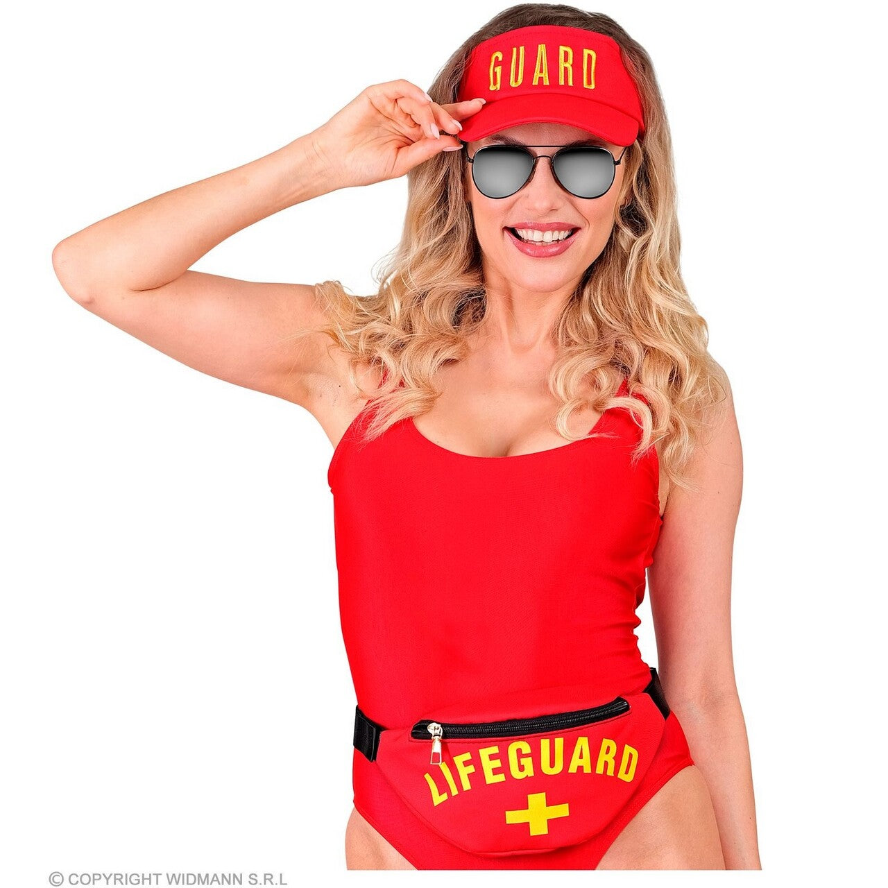 Op deze afbeelding zie je een Accessoires, van het merk Widmann. Badmeester Zonneklep En Heuptasje