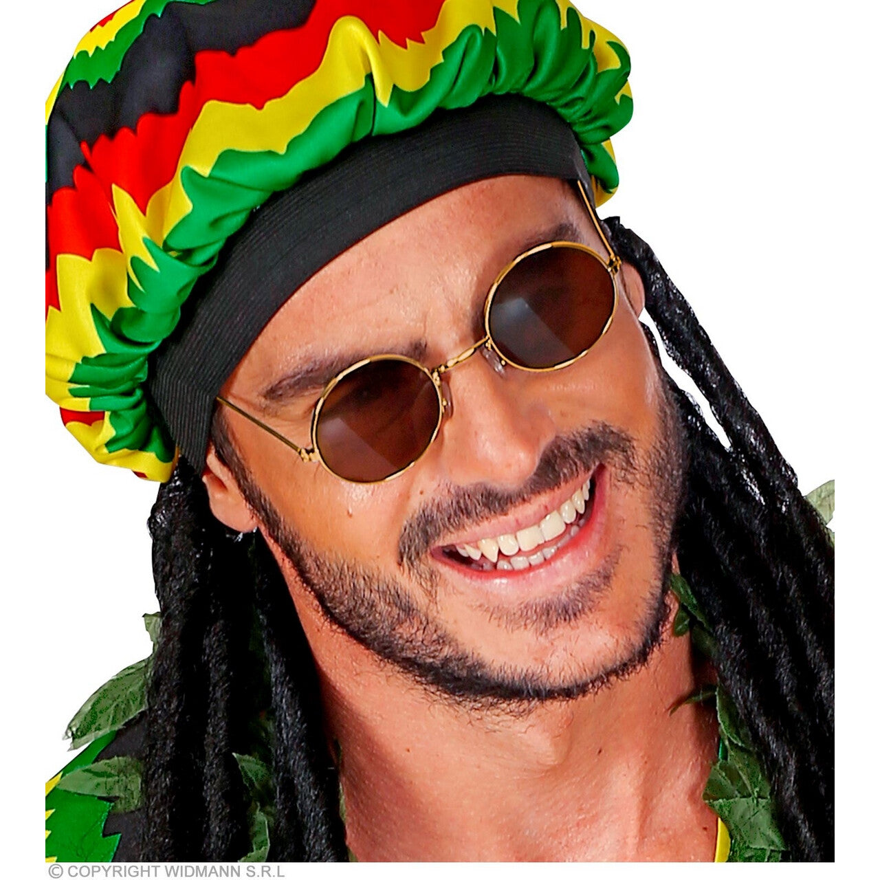 Op deze afbeelding zie je een Accessoires, van het merk Widmann. Bril Hippie Bruin Glas