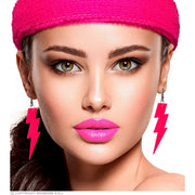 Op deze afbeelding zie je een Accessoires, van het merk Widmann. 80s Oorbellen Bliksem Neon Roze