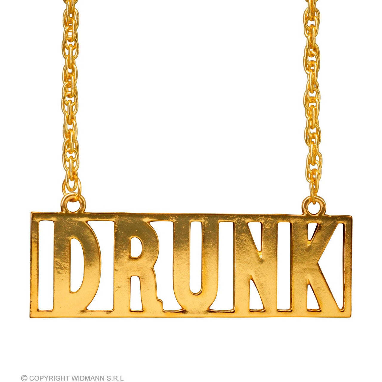 Op deze afbeelding zie je een Accessoires, van het merk Widmann. Ketting Drunk Goud 65 Cm
