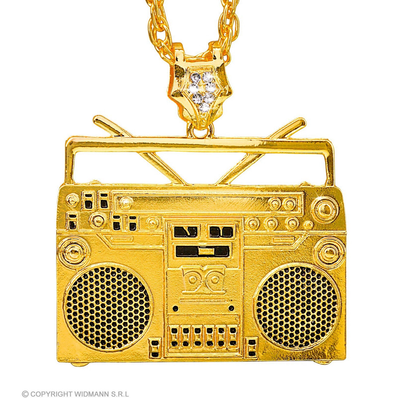 Op deze afbeelding zie je een Accessoires, van het merk Widmann. Ketting Radio Goud 75 Cm