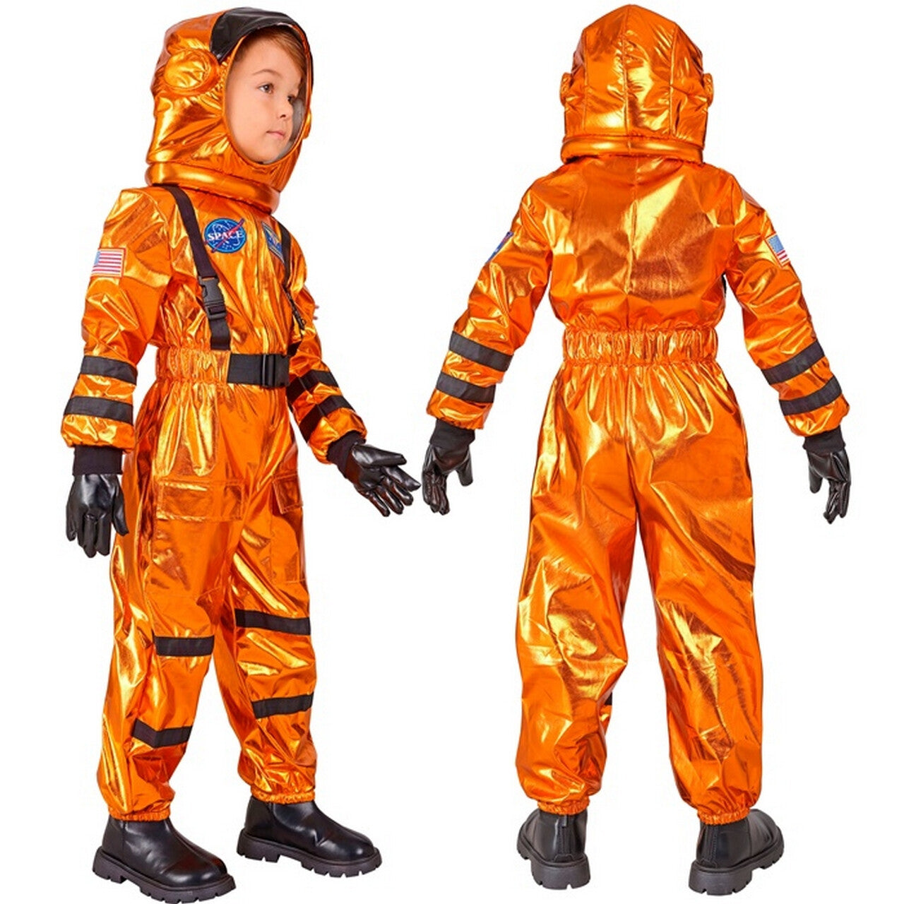 Op deze afbeelding zie je een Kostuums, van het merk Widmann. Astronaut Orange Sky Kind Kostuum